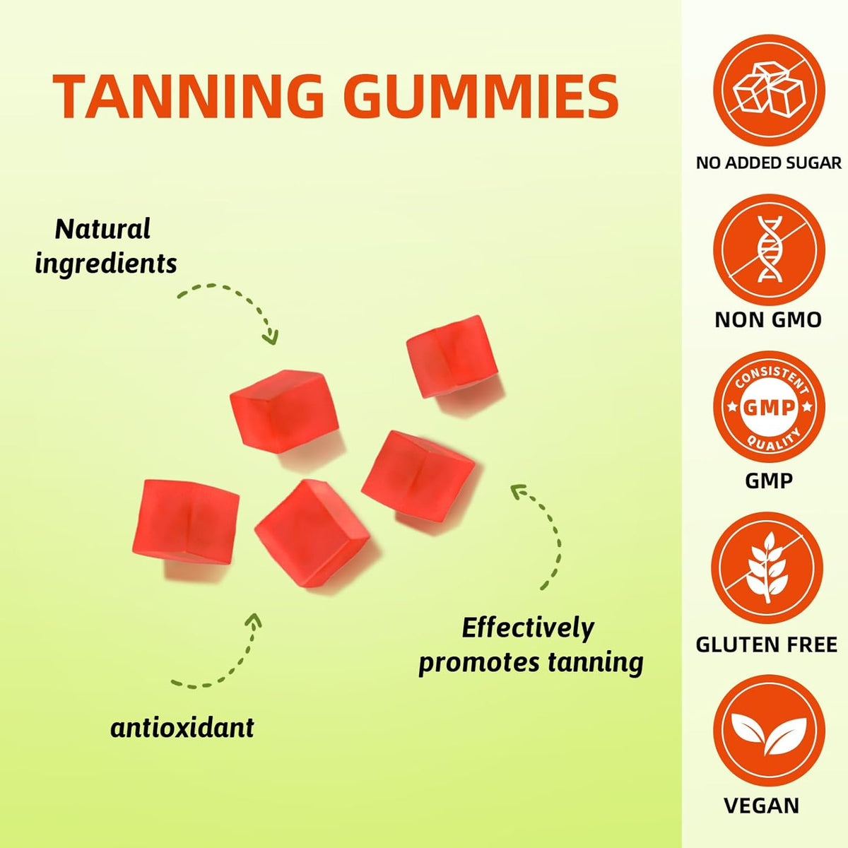 Tanning Gummies Supplement for Adults: Daily Tanning Gummies with Astaxanthin, Collegen, Lycopene, zinc (Citrate), Vitamin for Tanning Supplement Skin Health & Glow Reduce Sun Sensitivity