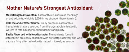 Astaxanthine pure 2.0 en gélules molles 12 mg | Éclat + inversion du vieillissement de l'intérieur sans effort